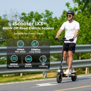 Experience the thrill of commuting with ease! This foldable electric scooter for adults features an 800W motor, 10" off-road tires, and adjustable handlebar. Perfect for daily commutes, it offers a range of up to 25 miles at speeds of 25 MPH.
