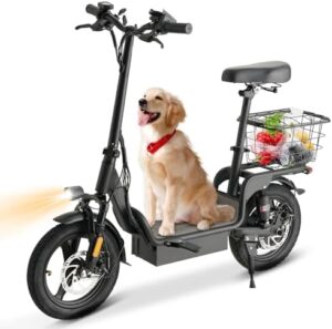 Explore the freedom of ride with Fastaque's Electric Scooter, featuring a powerful 550W motor, up to 25 miles range and dual disc brakes. Perfect for commuters, this foldable scooter also boasts a comfortable seat and pneumatic tires.