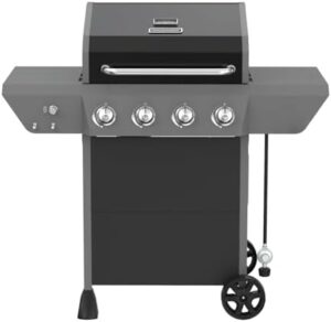 Here is the generated meta description:

"Upgrade your outdoor cooking with this powerful 4-Burner Propane Gas Grill featuring 44,000BTUs and generous 566.92 SQ. In. cooking space. Includes side tables for added convenience. Perfect for backyard BBQs, tailgating and more."