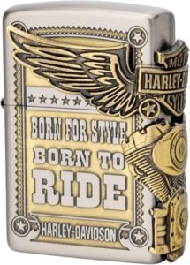 Experience the power of Harley-Davidson's iconic design with this limited edition HDP-27 continuous processing system. 3-sided construction and old finish nickel-x-brass golden details make it a unique find. Perfect for enthusiasts and collectors, with dimensions 27" x 14.5" x 22".