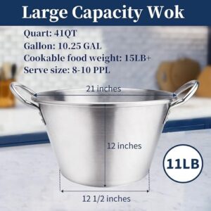 Boost your outdoor cooking experience with the ARC Stainless Steel Propane Burner & 41qt Wok Set. Features a heavy-duty Mexican Cazo design for braising carnitas, and wheeled legs for easy mobility. Perfect for large gatherings!