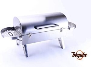 Savor the perfect grilling experience with our BBQ-KGO-1 portable charcoal grill, featuring stainless steel construction and auto-temp control. Perfect for camping or backyard gatherings.