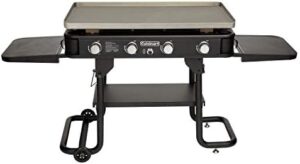 Savor backyard gatherings with the Cuisinart CGG-0036 four burner gas griddle, featuring 36 inches of cooking space and a durable construction for long-lasting performance.