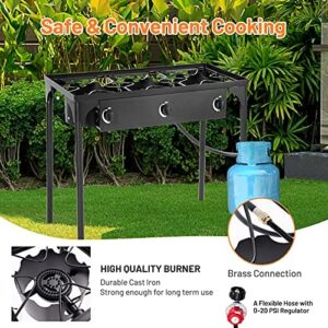 Perfect your outdoor cooking experience with Giantex's Triple Burner Stove, featuring high pressure and 225,000 BTU total, perfect for camping, picnics, and cookouts. Boost your grilling power without breaking the bank!