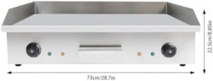 Here is the optimized meta description:

"Experience the perfect cooking experience with this 3000W electric griddle cooktop, adjustable temperature control from 50-300°C, ideal for home kitchen, party or restaurant use, silver finish, compact size: 28.62x15.75x9.06""