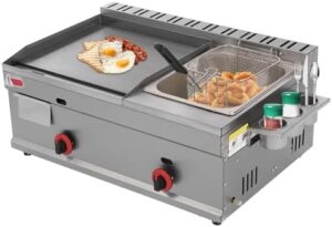 "Upgrade your outdoor cooking with the Commercial Gas Propane Griddle Flat Top Grill, featuring heavy-duty construction, stainless steel design, and manual control. Perfect for restaurants and backyard BBQs."