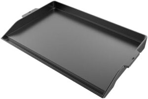 Cook healthy meals anywhere with the Utheer 23" x 16" Cast Iron Griddle. Nonstick coating and X-Shaped ridges make cooking easy, perfect for camping trips, parties, or stovetop use.