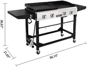 Here is the generated SEO meta description:

"Upgrade your outdoor cooking experience with this Royal Gourmet 4-Burner Propane Gas Grill and Griddle Combo, featuring a powerful 48,000 BTUs output, perfect for camping or tailgating. Plus, enjoy discounts on this top-rated combo!"