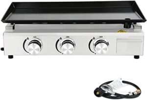 Here is the generated SEO meta description:

"Portable outdoor propane griddle for camping, tailgating, and picnics. 25.5-inch flat top grill perfect for cooking on-the-go. Free shipping and discounts available - get ready to savor the taste of adventure!"