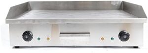 Unlock a sizzling grilling experience with this 29" commercial electric griddle featuring non-stick cooking, adjustable temperature control and stainless steel construction for easy cleaning. Perfect for indoor or outdoor use.