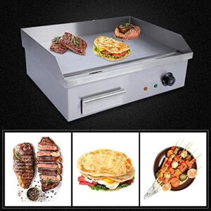 Here is the meta description:

"Commercial-grade countertop griddle for BBQ teppanyaki cooking. Large pan measures 22x14 inches, perfect for home or commercial use. Powerful 3000W stainless steel design for fast and even heating."