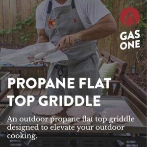 "Upgrade your outdoor cooking experience with the Gas One Flat Top Grill featuring 4 burners, stainless steel construction, and auto ignition. Perfect for camping trips or backyard gatherings."