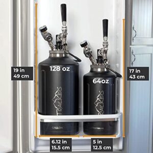 Keep beer fresh up to 48 hours with this one-gallon stainless steel growler, perfect for cold storing craft beverages. Great for beer, soda, cocktails, and kombucha lovers.