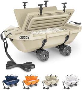 Here is the meta description:

"Stay cool and organized with this 40 QT Cuddy Crawler Cooler featuring amphibious floating design and dry storage vessel. Perfect for outdoor adventures."