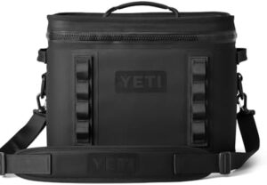 Stay cool on-the-go with the Hopper Flip 18 Portable Cooler, featuring a durable black design and impressive 24-hour ice retention. Perfect for camping trips or backyard gatherings!