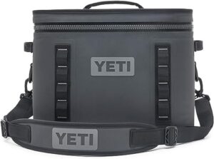 "Stay refreshed on-the-go with the Hopper Flip 18 Portable Soft Cooler, featuring 18-quart capacity and insulated construction for up to 24 hours of ice retention. Perfect for camping trips or beach days!"