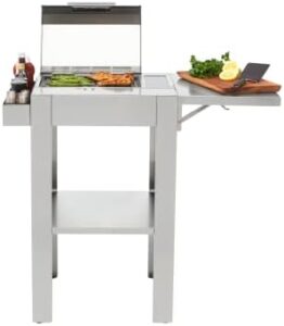Discover the KENYON Frontier Electric Grill with Stand, perfect for indoor or outdoor use. Single burner, stainless steel construction and auto shut off feature. UL approved for safe operation.