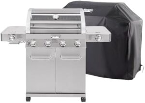 Here is the optimized SEO meta description:

"Upgrade your outdoor cooking experience with Monument Grills' propane grill bundle, featuring a durable cover and 35633 Propane Grill with ample cooking space, perfect for family gatherings. Enjoy up to 25% off this great combo!"