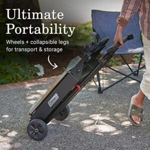 Here is the generated meta description:

Cook on-the-go with the Coleman RoadTrip Griddle, featuring Instastart ignition and even heat distribution. Portable design includes scissor legs and wheels for camping and tailgating adventures, perfect for any outdoor enthusiast.