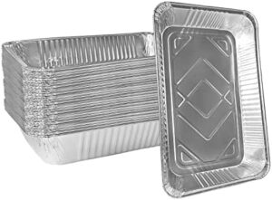 Transform your cooking experience with Heavy Duty Aluminum Pans in 9x13 size, perfect for lasagna, roasting, and catering. Deep dish design and shallow trays for efficient food storing and serving.