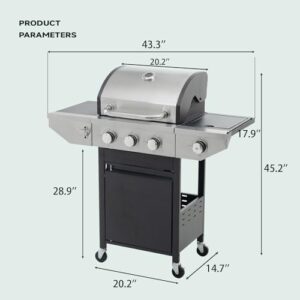 Discover the ultimate outdoor cooking experience with this 3-Burner Propane Gas Grill featuring a side burner and stainless steel construction. Perfect for camping, backyard, patio, or deck use. Includes removable grease tray.