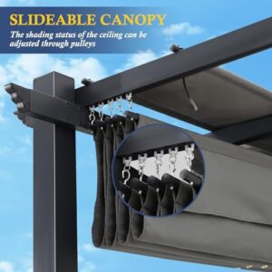 Here is the optimized meta description:

"Transform your outdoor space with this sturdy 10'x10' retractable pergola featuring a heavy-duty aluminum frame and waterproof canopy, perfect for gardens, porches, poolside gatherings or backyard BBQs. Enjoy shaded comfort at an unbeatable price!"