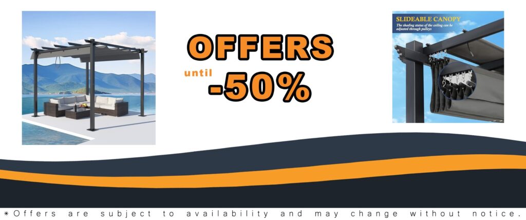 10x10 Outdoor Retractable Pergola Aluminum Shelter