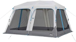 Light up your outdoor gatherings with this 12'x10' Instant Screen House featuring LED lights. Foldable and portable for camping, picnics, BBQs, and more. Perfect for backyards, patios, or parties.