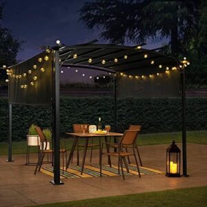 Discover the perfect backyard retreat with this 12' X 9' Steel Frame Grape Patio Gazebo, offering instant shade for your outdoor gatherings. Perfect for garden, porch, yard BBQ, or beach parties!