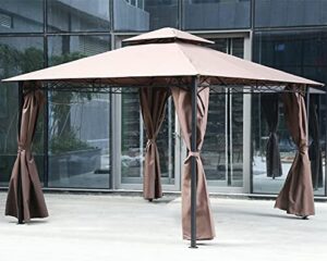 Here is the optimized SEO meta description:

"Set up any outdoor event with this heavy-duty 10' x 13' gazebo canopy tent featuring a durable steel frame and vented top for optimal airflow. Perfect for parties, BBQs, or backyard gatherings."