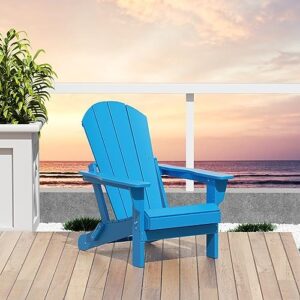 Relax in style with the Westin Outdoors Laguna WO Home Outdoor Adirondack Folding Chair Lounger. Traditional retro design for beach, balcony, backyard, or patio use, featuring a Pacific Blue finish and comfortable seat.