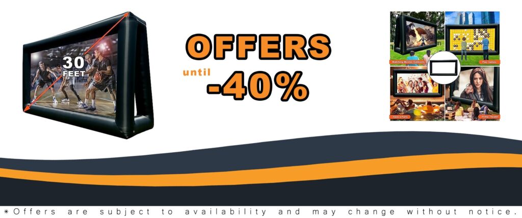 Inflatable Outdoor Movie Screen with Air Blower 30ft Large Projector Screen