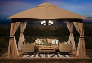 Enhance your outdoor gatherings with the 8x8 Outdoor Gazebo featuring mosquito netting and water-resistant canopy for shade and rain protection, perfect for lawn, garden, backyard & deck use.