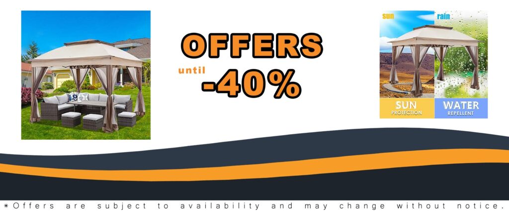 11x11 Instant Pop-Up Gazebo Tent with Mosquito Netting and Carry Bag