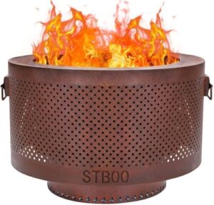 Envision a warm outdoor gathering with the Gecheer smokeless fire pit, perfect for camping, picnics, or beachside BBQs. Large 24-inch design and portable storage bag included, for effortless transportation.
