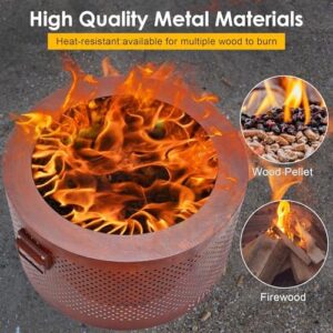 Envision a warm outdoor gathering with the Gecheer smokeless fire pit, perfect for camping, picnics, or beachside BBQs. Large 24-inch design and portable storage bag included, for effortless transportation.