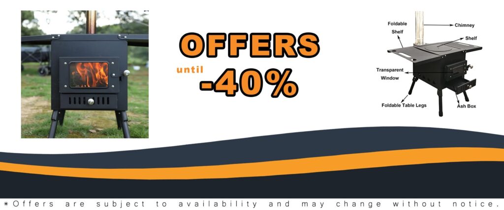 Portable Outdoor Camp Stove with Chimney Pipe for Camping & Cooking