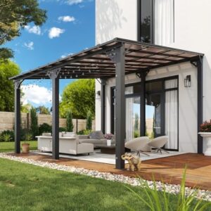 Discover the ultimate outdoor space solution with this 13'x12' wall-mounted gazebo perfect for patios, decks, and backyards. Heavy-duty awnings offer shade and style! Enjoy discounts up to 50% off