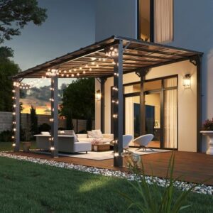 Discover the ultimate outdoor space solution with this 13'x12' wall-mounted gazebo perfect for patios, decks, and backyards. Heavy-duty awnings offer shade and style! Enjoy discounts up to 50% off