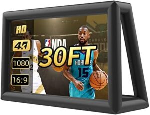 Bring outdoor movie nights to life with the Inflatable Screen Outdoor 30ft, featuring air blower technology for a seamless projection experience. Perfect for backyards, pools, and BBQs, this extra large blow up projector screen is ideal for front and rear projection, supporting fun gatherings.