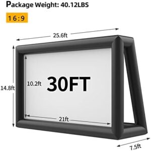 Bring outdoor movie nights to life with the Inflatable Screen Outdoor 30ft, featuring air blower technology for a seamless projection experience. Perfect for backyards, pools, and BBQs, this extra large blow up projector screen is ideal for front and rear projection, supporting fun gatherings.