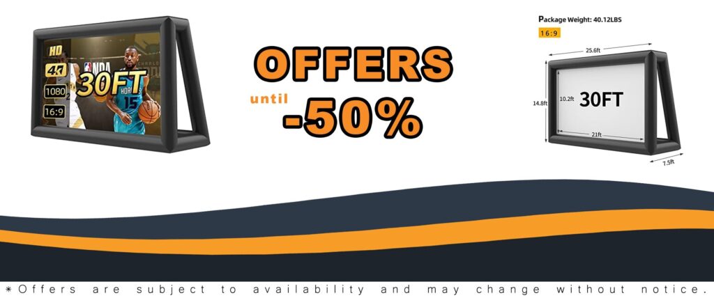 Inflatable Outdoor 30ft Screen with Air Blower for Movie Nights