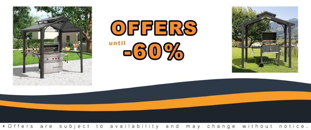 Domi 8x5FT Hardtop Outdoor BBQ Gazebo Grey