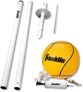 Here is the generated SEO meta description:

"Transform your backyard or park into a classic outdoor game spot with this portable tetherball set, featuring a steel pole and durable rope for hours of fun"