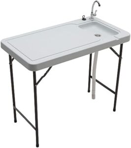 Discover the SEEK Outdoor Folding Fish and Game Cleaning Table, perfect for fishing, hunting, or camping. Quickly clean gear with its stainless steel faucet and drain hose. Ideal for outdoor enthusiasts.