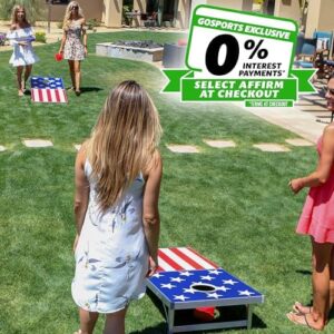 "Upgrade your outdoor gatherings with these 4x2 ft aluminum cornhole game sets. Choose from LED lights or standard options and get everything you need: 2 foldable boards, 8 bean bags, and rules."