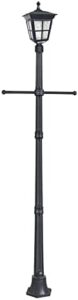 Illuminate your outdoor spaces with the Kemeco Solar Lamp Post, a solar-powered street light that adapts to dawn and dusk for energy efficiency. Waterproof and perfect for decks, patios, yards, walkways, gardens, and landscapes.
