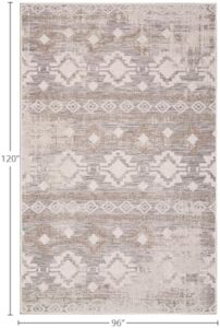 Enhance your outdoor spaces with Décor's Quick Dry Floral Ivory Sand Indoor/Outdoor Rug, perfect for patio, deck, backyard, picnic, camping, BBQ, RVs, and beach settings. Soft and durable 8' x 10' traditional beige design for versatile use.