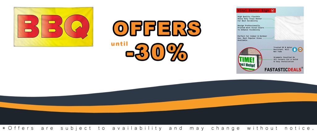 Outdoor Vinyl BBQ Sign with 10 Grommets, 60x144 Inches