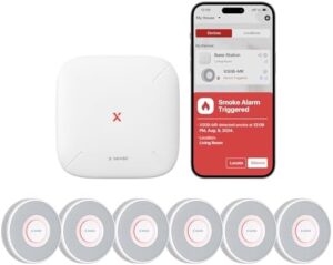 Get alerted to smoke dangers anywhere in your home with the Smart Smoke Detector featuring voice alerts and 17 locations. Compatible with SBS50 base station, test from app, and wireless interconnected fire alarm for enhanced safety.